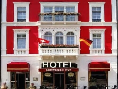 Внешний вид отеля Hotel Schweizer Hof в Баден-Бадене